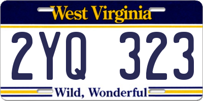 WV license plate 2YQ323