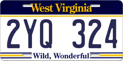 WV license plate 2YQ324