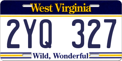WV license plate 2YQ327