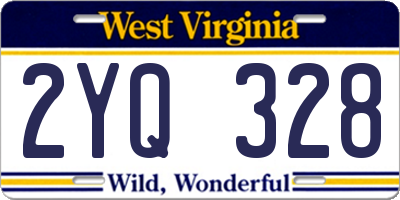 WV license plate 2YQ328