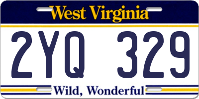WV license plate 2YQ329