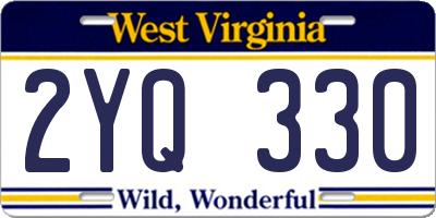 WV license plate 2YQ330