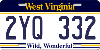 WV license plate 2YQ332