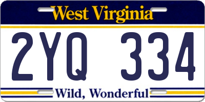 WV license plate 2YQ334