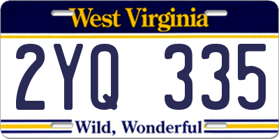 WV license plate 2YQ335