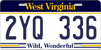 WV license plate 2YQ336