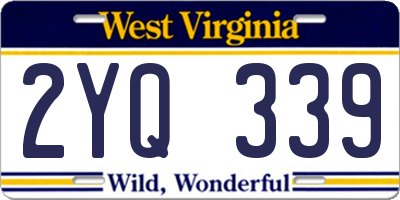 WV license plate 2YQ339