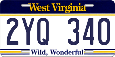 WV license plate 2YQ340