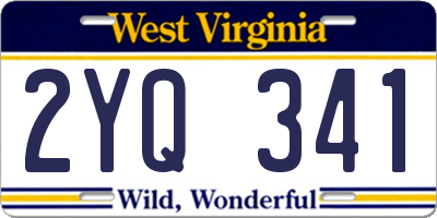 WV license plate 2YQ341