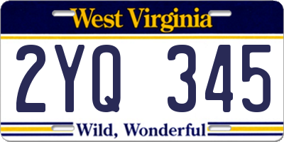 WV license plate 2YQ345