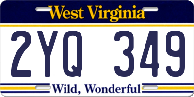WV license plate 2YQ349