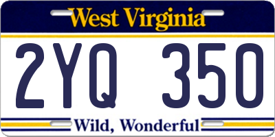 WV license plate 2YQ350