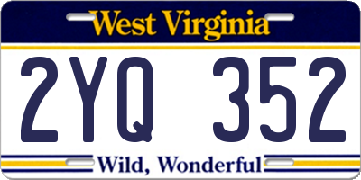 WV license plate 2YQ352