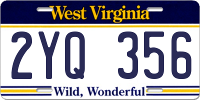 WV license plate 2YQ356