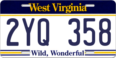 WV license plate 2YQ358