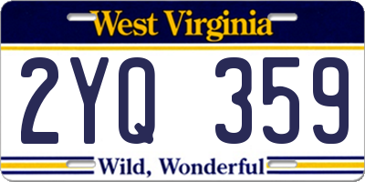 WV license plate 2YQ359