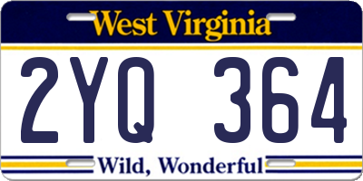 WV license plate 2YQ364