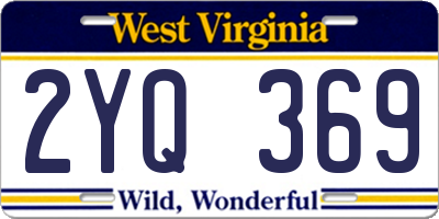 WV license plate 2YQ369