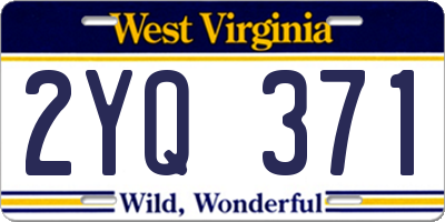 WV license plate 2YQ371