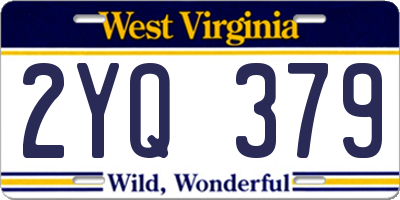 WV license plate 2YQ379