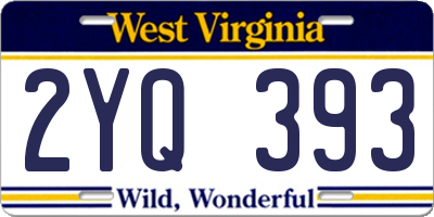 WV license plate 2YQ393
