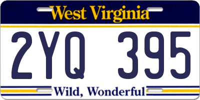 WV license plate 2YQ395