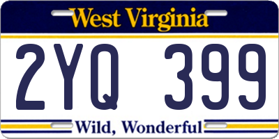 WV license plate 2YQ399