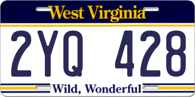 WV license plate 2YQ428