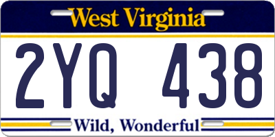 WV license plate 2YQ438