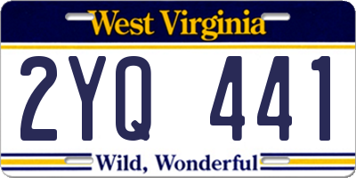 WV license plate 2YQ441