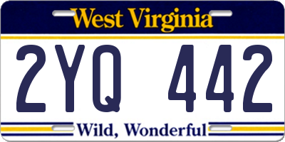 WV license plate 2YQ442