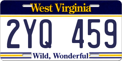 WV license plate 2YQ459