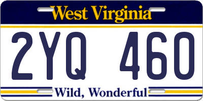 WV license plate 2YQ460