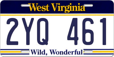 WV license plate 2YQ461