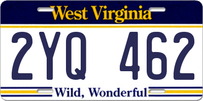 WV license plate 2YQ462