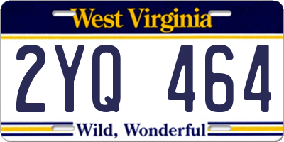 WV license plate 2YQ464