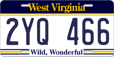 WV license plate 2YQ466
