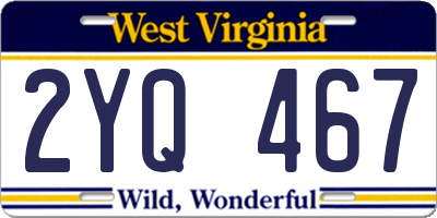 WV license plate 2YQ467