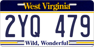 WV license plate 2YQ479