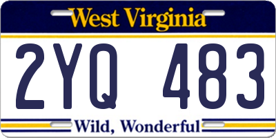 WV license plate 2YQ483