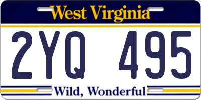 WV license plate 2YQ495