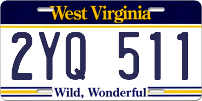 WV license plate 2YQ511