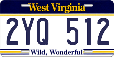 WV license plate 2YQ512