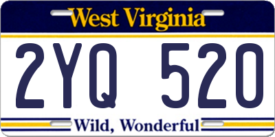 WV license plate 2YQ520