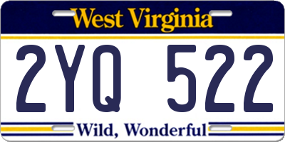 WV license plate 2YQ522