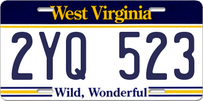 WV license plate 2YQ523
