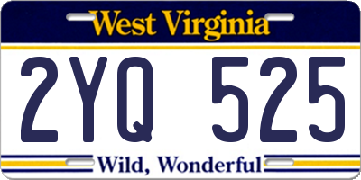 WV license plate 2YQ525