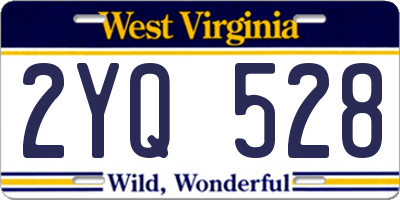 WV license plate 2YQ528