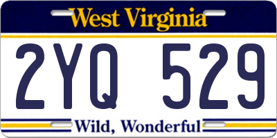 WV license plate 2YQ529