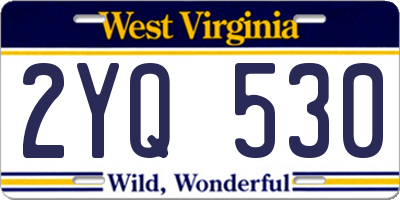 WV license plate 2YQ530